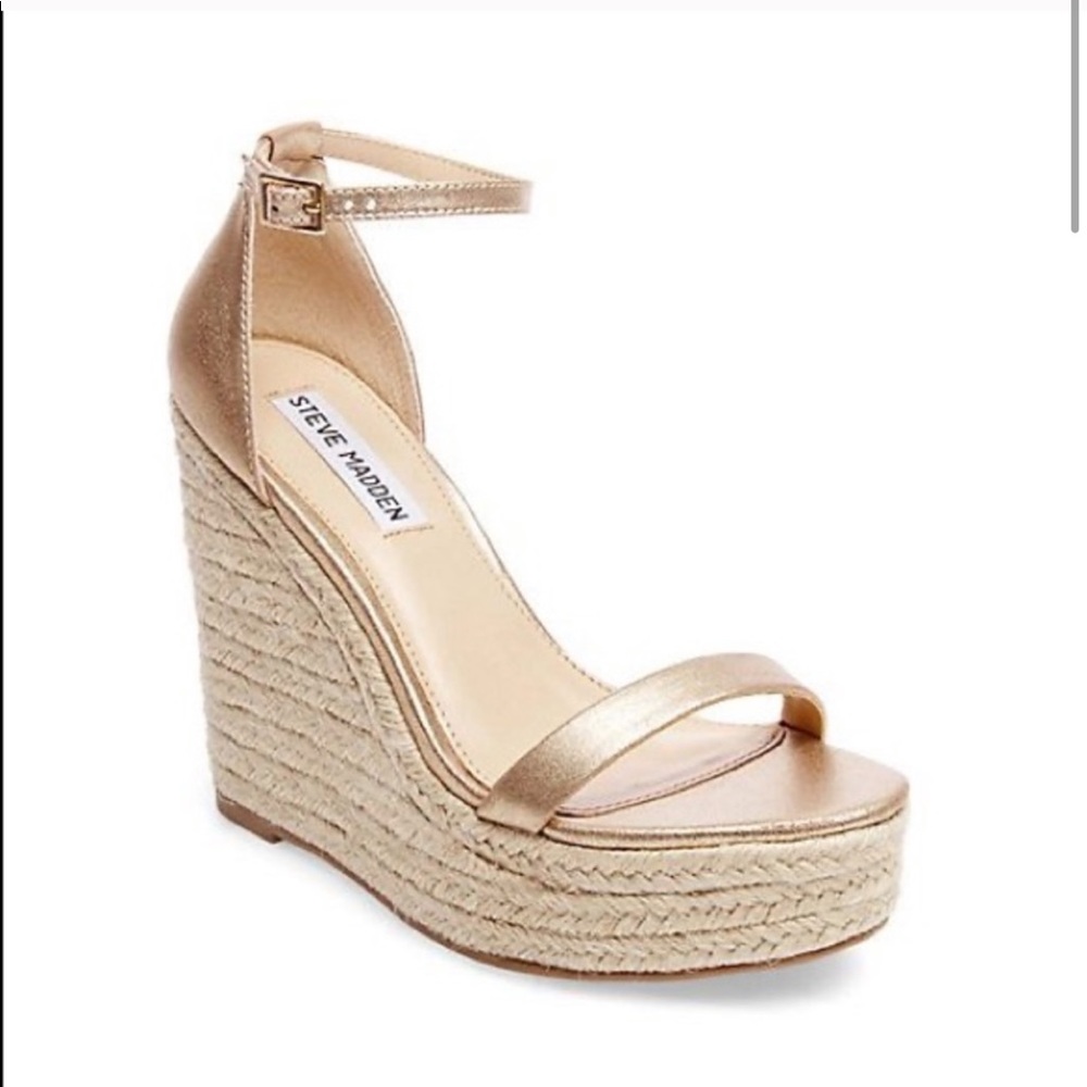 Steven madden wedges gold